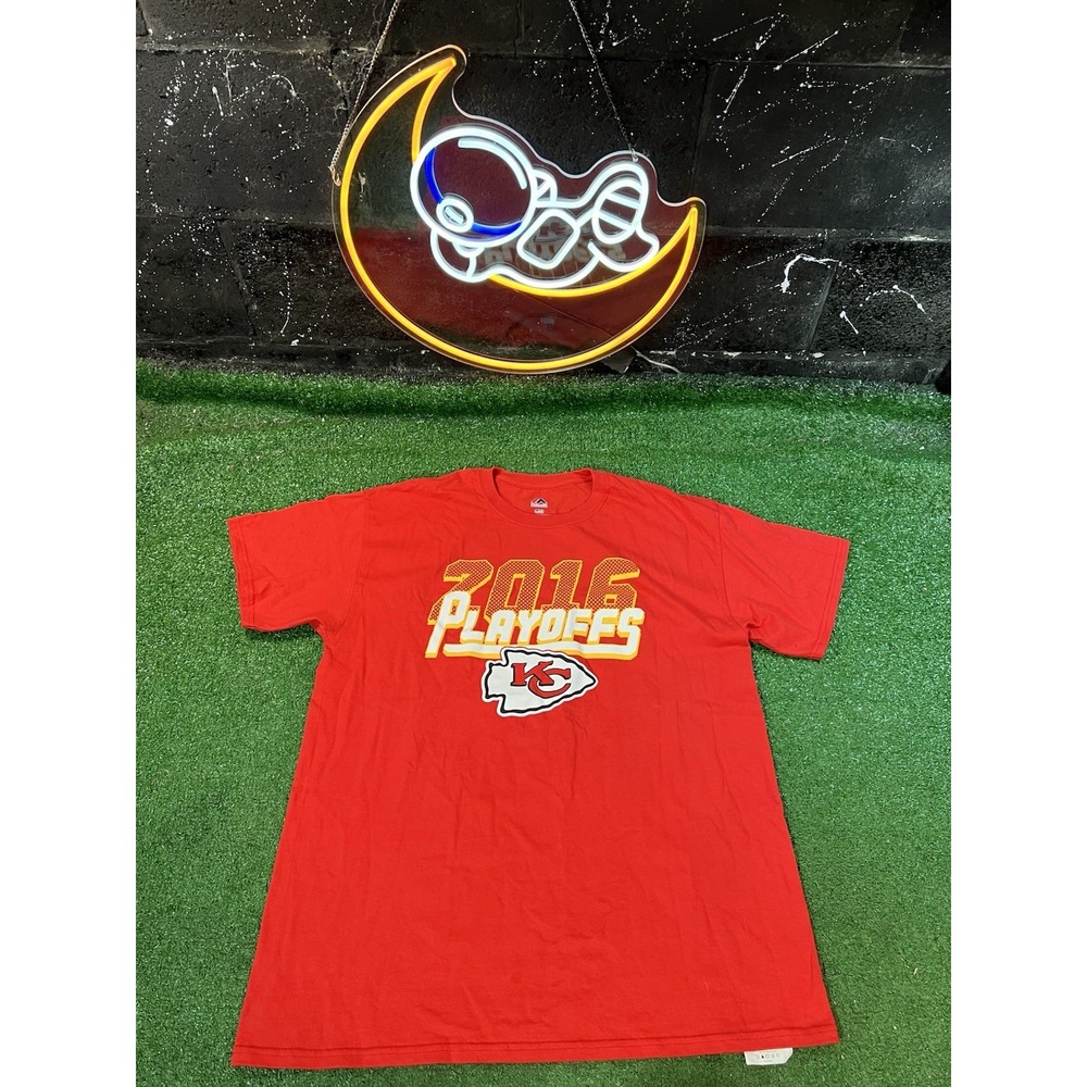 Kansas City Chiefs 2016 Playoffs Men's Size Large Red Short Sleeve T-Shirt